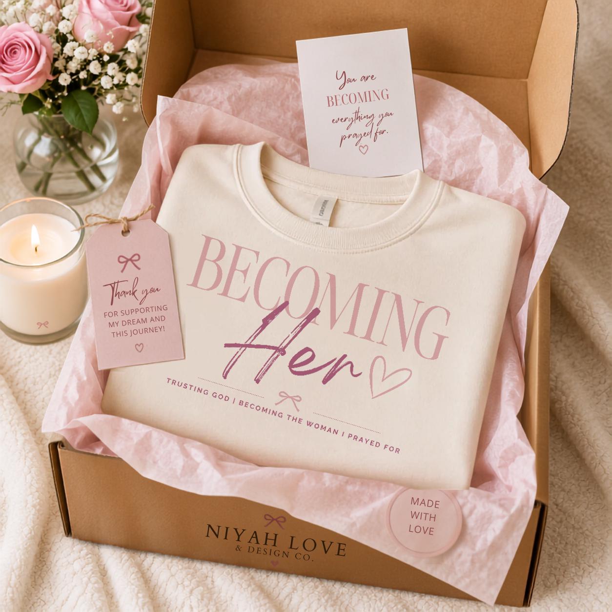 The Becoming Her Christian T-Shirt | Faith Based Women's Graphic Tee