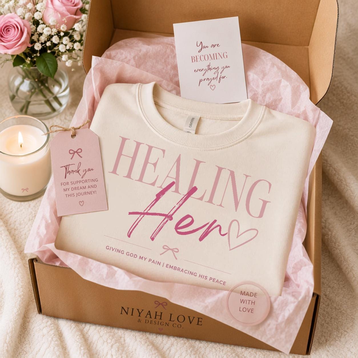 Healing Her Tee | Christian Faith Based Women's Shirt | Comfort Colors 1717 Oversized Graphic Tee
