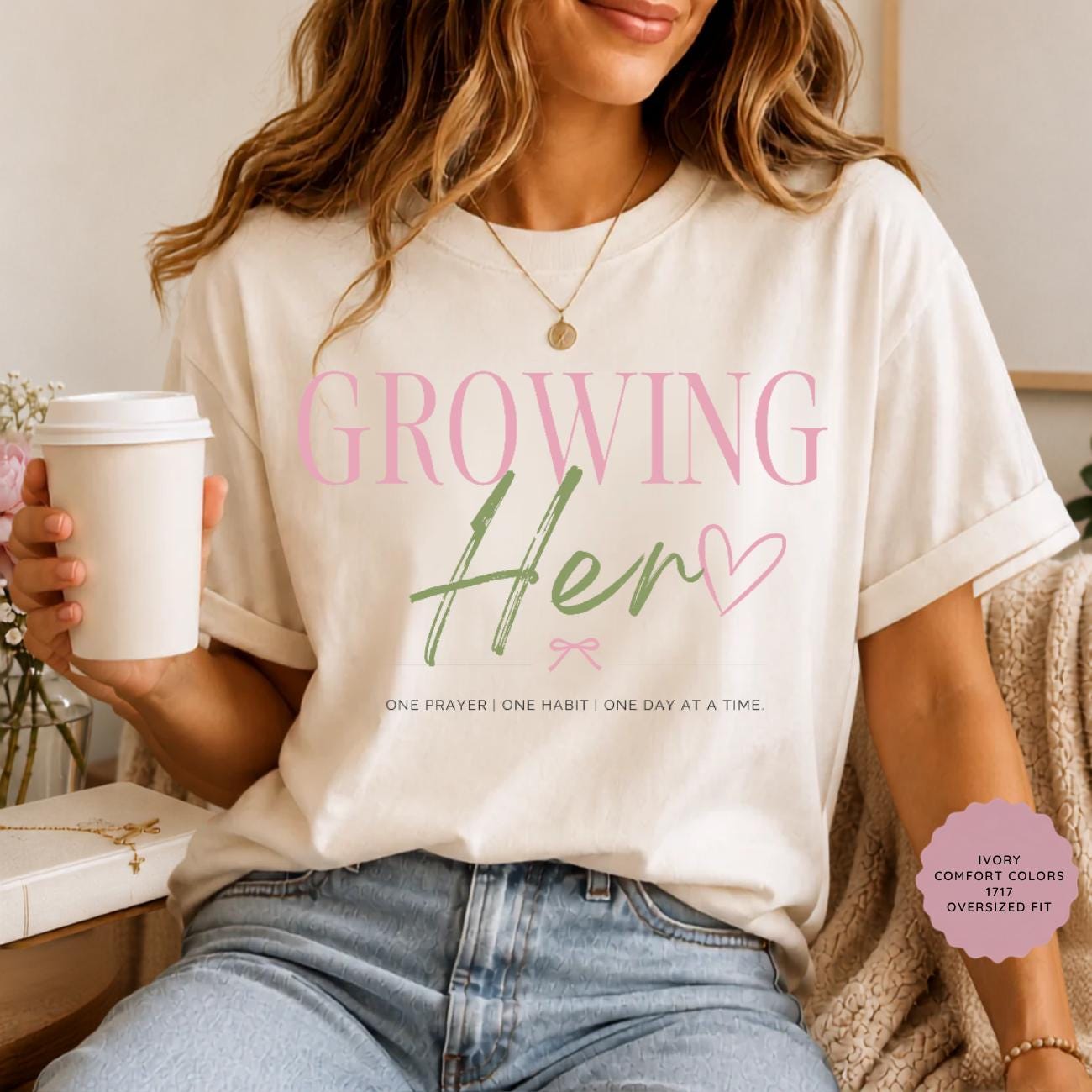 Growing Her Tee | Faith Based Christian Women's Shirt | Comfort Colors 1717