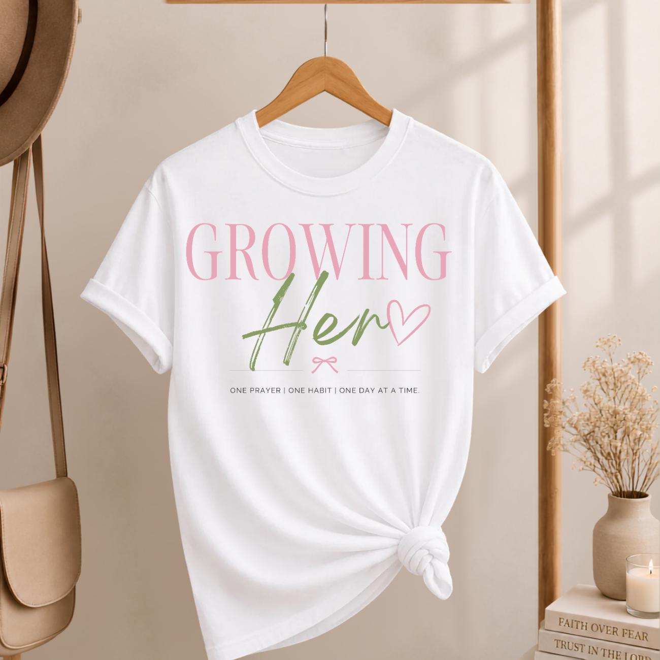 Growing Her Tee | Faith Based Christian Women's Shirt | Comfort Colors 1717