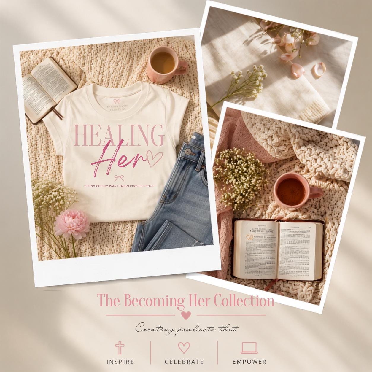 Healing Her Tee | Christian Faith Based Women's Shirt | Comfort Colors 1717 Oversized Graphic Tee