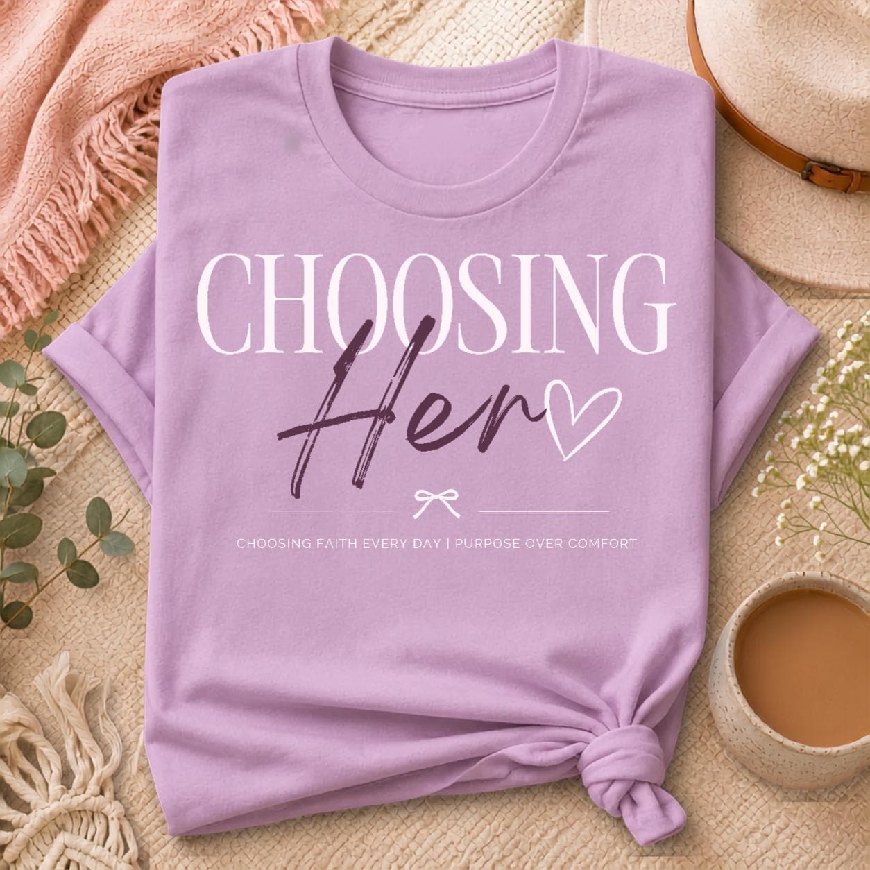 Choosing Her Tee | Faith Based Women's Comfort Colors 1717 Christian Graphic Tee
