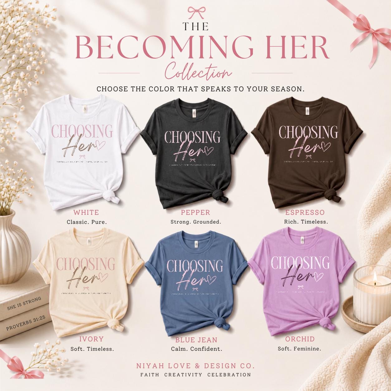 Choosing Her Tee | Faith Based Women's Shirt | Comfort Colors 1717 | Christian Graphic Tee | Inspirational Christian Gift