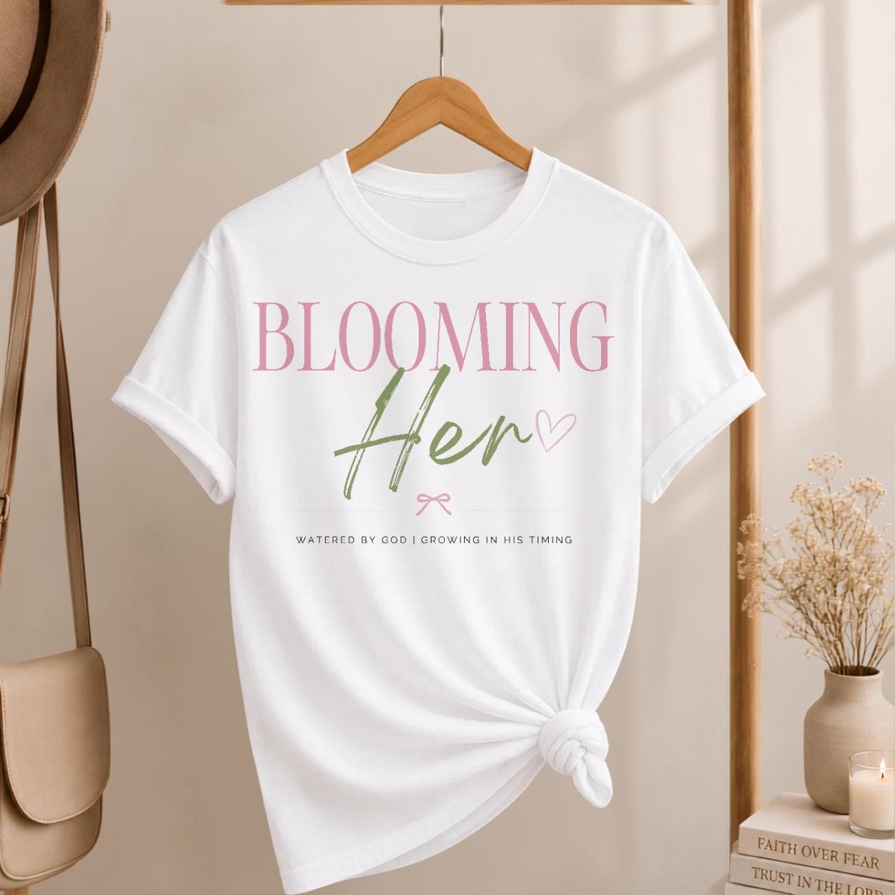 Blooming Her Tee | Christian Faith Based Women's Shirt | Comfort Colors 1717 Oversized Graphic Tee