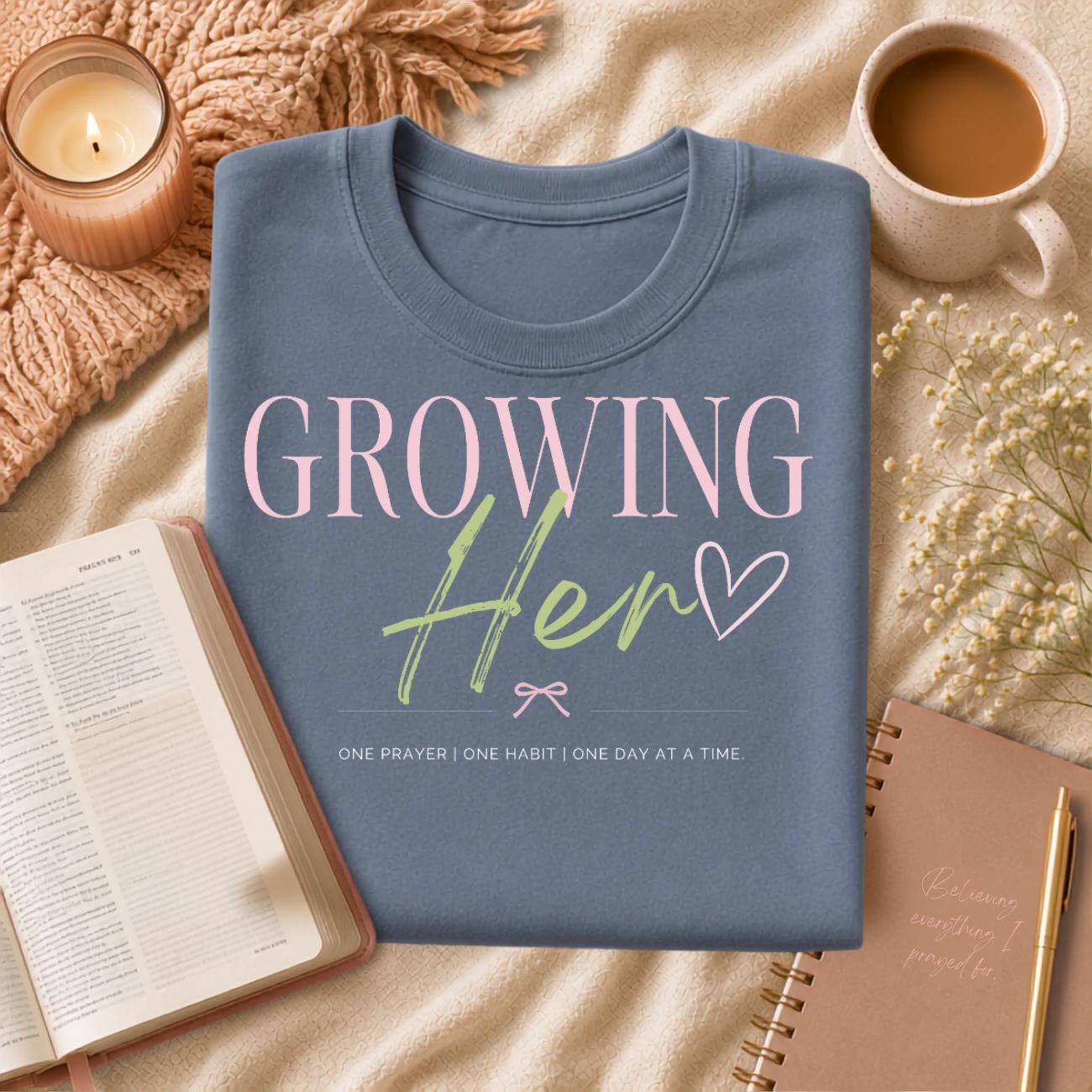 Growing Her Tee | Faith Based Christian Women's Shirt | Comfort Colors 1717