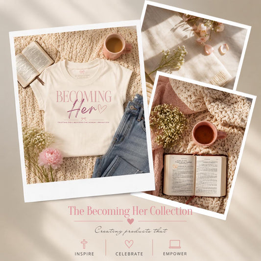 The Becoming Her Christian T-Shirt | Faith Based Women's Graphic Tee
