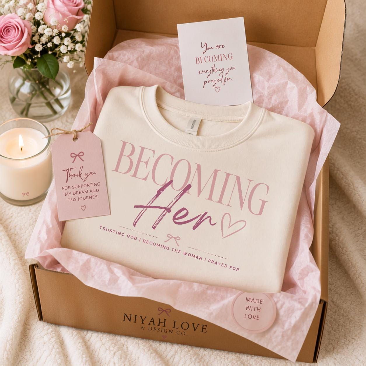 The Becoming Her Christian T-Shirt | Faith Based Women's Graphic Tee
