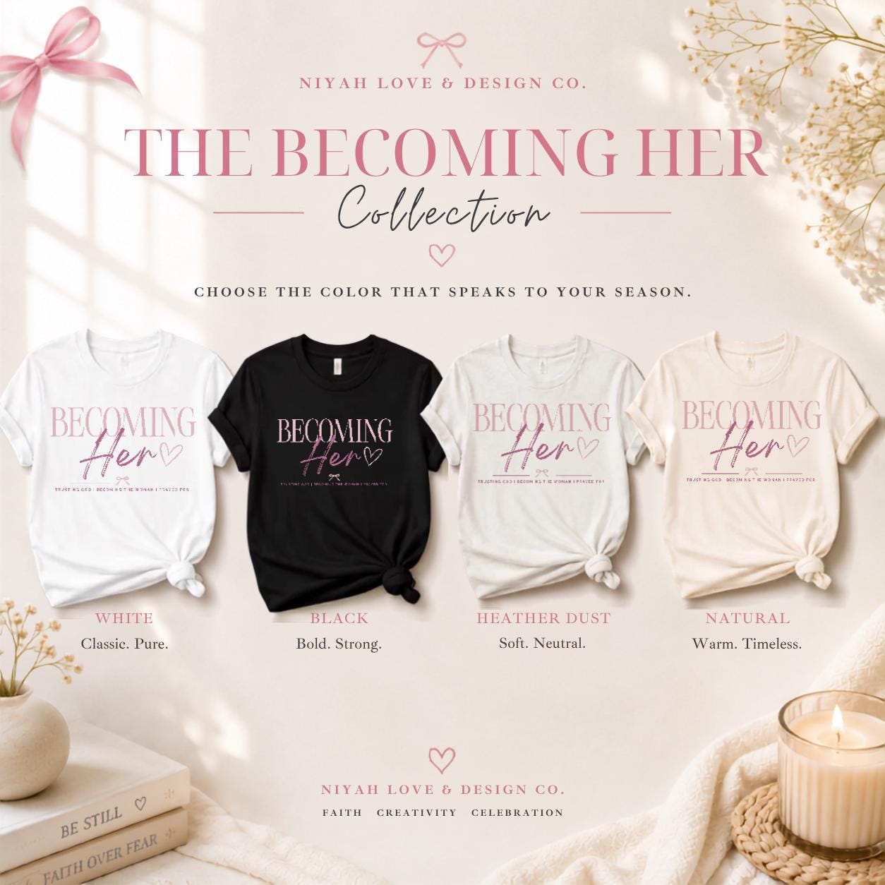 The Becoming Her Christian T-Shirt | Faith Based Women's Graphic Tee