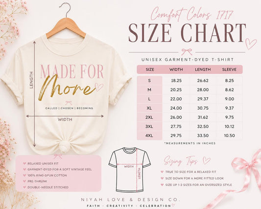 Made for More Tee | Christian Faith Based Women's Shirt | Comfort Colors 1717 Oversized Graphic Tee