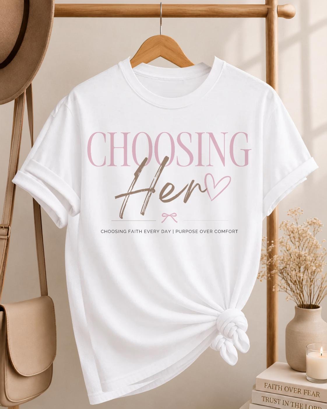 Choosing Her Tee | Faith Based Women's Comfort Colors 1717 Christian Graphic Tee