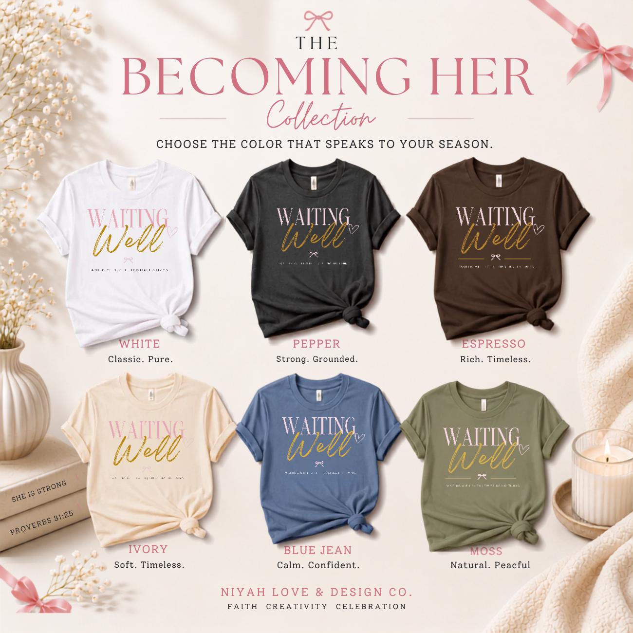 Waiting Well Tee | Christian Faith Based Women's Shirt | Comfort Colors 1717 Oversized Graphic Tee